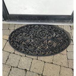 SPETLEK Rubber Door Mat Cast Iron Style Circular 45CMX75CM in Black - Size: 100 cm x 1000 cm - thumbnail 4