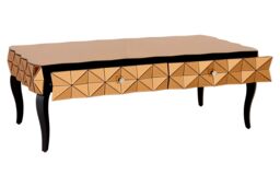 Orsina Modern Copper Coffee Table, Spacious Decorative Table With 3D Drawers, Rectangular Coffee Table For Bedrooms in Gold - thumbnail 5