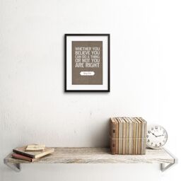 "Artery8 Wall Art Print Dictionary Page Quote Henry Ford You Are Right Artwork Framed 9X7 Inch in Black - Size: W7"" x H9""" - thumbnail 2