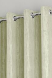 Enhanced Living 'Goodwood' Green - Thermal, Energy Saving, Dimout Eyelet Pair of Curtains with Wave Pattern - Size: 117 cm width x 183 cm drop - thumbnail 2