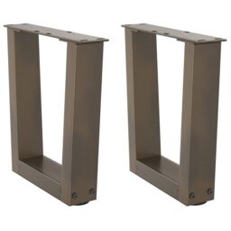 Berkfield Home Dining Table Legs V-Shape 2 pcs Natural Steel 30x(30-31.3) cm Steel in Brown