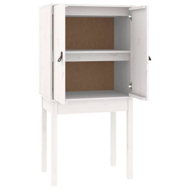 Berkfield Home Highboard White 60x40x120 cm Solid Wood Pine - Size: 60 x 40 x 120 cm - image 1