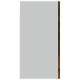 Berkfield Home Hanging Glass Cabinet Smoked Oak 80x31x60 cm Engineered Wood in Brown - Size: 80 x 31 x 60 cm - thumbnail 6