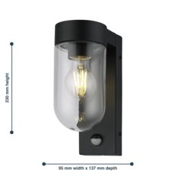 First Choice Lighting Set of 2 Parnie - Black Motion Sensor Outdoor Wall Lights - thumbnail 5