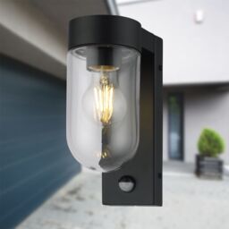 First Choice Lighting Set of 2 Parnie - Black Motion Sensor Outdoor Wall Lights - thumbnail 3