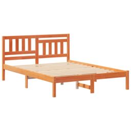 Berkfield Home with Headboard Wax brown 135 x 190 cm Solid pine wood - thumbnail 2