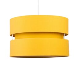 First Choice Lighting Pair of Ochre Layered Easy Fit Light Shades in Yellow - thumbnail 2