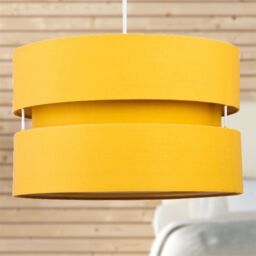 First Choice Lighting Pair of Ochre Layered Easy Fit Light Shades in Yellow - thumbnail 5