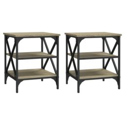 Berkfield Home Side Tables 2 pcs Sonoma Oak 40x42x50 cm Engineered Wood in Brown - Size: 40 x 42 x 50 cm - thumbnail 2