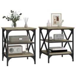 Berkfield Home Side Tables 2 pcs Sonoma Oak 40x42x50 cm Engineered Wood in Brown - Size: 40 x 42 x 50 cm - thumbnail 4