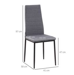 STILVORA Dining Chairs Set of 4 with steel legs grey - thumbnail 2