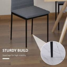STILVORA Dining Chairs Set of 4 with steel legs grey - thumbnail 4