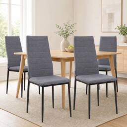 STILVORA Dining Chairs Set of 4 with steel legs grey - thumbnail 1