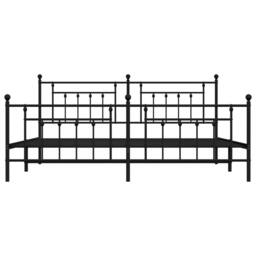 Berkfield Home Metal Bed Frame with Headboard & Footboard Black 200x200 cm - thumbnail 6
