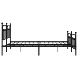 Berkfield Home Metal Bed Frame with Headboard & Footboard Black 200x200 cm - thumbnail 7