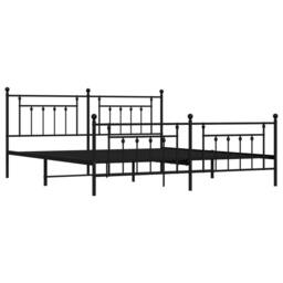 Berkfield Home Metal Bed Frame with Headboard & Footboard Black 200x200 cm - thumbnail 1