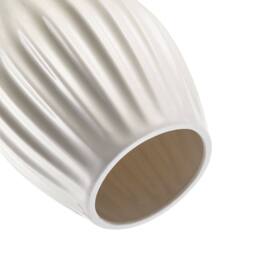 Happy Homewares Curvy White Gloss Ceramic Pendant Lamp Shade with Line Rippled Body - thumbnail 5