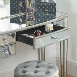 Birlea Elysee 5 Drawer Dressing Table Mirrored in Silver - thumbnail 2