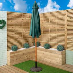 Samuel Alexander 2.7m Green Outdoor Wooden Garden Parasol Sun Shade with Carry Bag - thumbnail 2