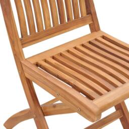 Berkfield Home Folding Garden Chairs 8 pcs Solid Teak Wood in Brown - thumbnail 7