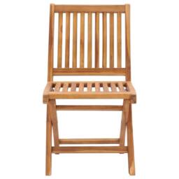 Berkfield Home Folding Garden Chairs 8 pcs Solid Teak Wood in Brown - thumbnail 3