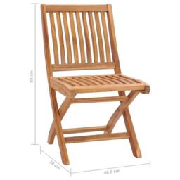 Berkfield Home Folding Garden Chairs 8 pcs Solid Teak Wood in Brown - thumbnail 8