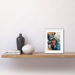 Artery8 Wall Art Print Violin & Piano Classical Music Note Melody Concerto Abstract Modern Watercolour Painting Artwork Framed 9X7 Inch - thumbnail 2