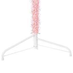 Berkfield Home Slim Artificial Half Christmas Tree with Stand Pink 240 cm - thumbnail 8