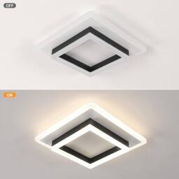 COMELY Modern Square 30W Ceiling Lights, Black + White, Bedroom, Living Room - thumbnail 7