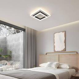 COMELY Modern Square 30W Ceiling Lights, Black + White, Bedroom, Living Room - thumbnail 2