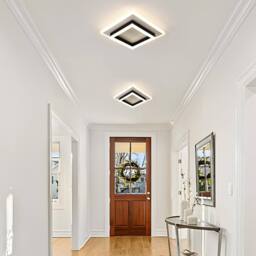 COMELY Modern Square 30W Ceiling Lights, Black + White, Bedroom, Living Room - thumbnail 4