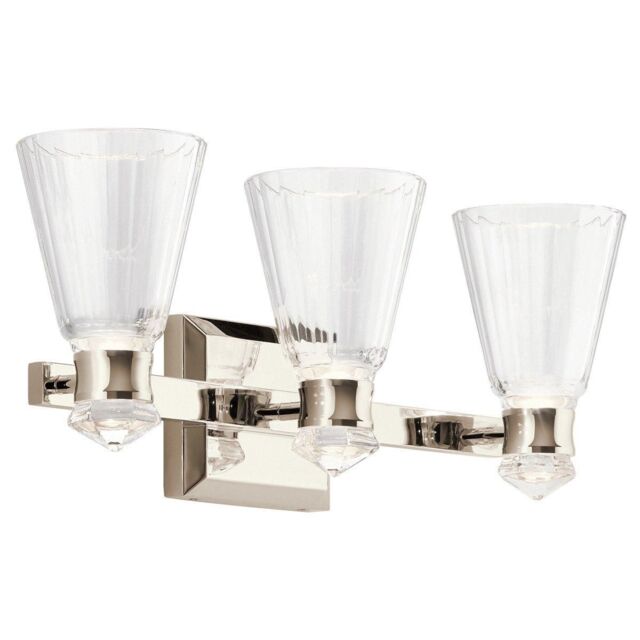 Netlighting Kichler Kayva Integrated LED Wall Lamp Polished Nickel 3000K IP44 in Grey - image 1