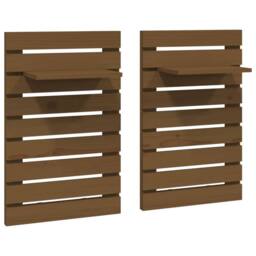 Berkfield Home Wall-mounted Bedside Shelves 2 pcs Honey Brown Solid Wood Pine - thumbnail 1