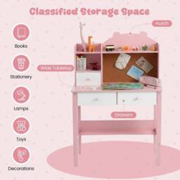 SPETLEK Desk & Chair Set Wooden in Pink - Size: 0.6m2 - thumbnail 3