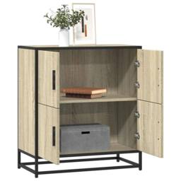 Berkfield Home Sideboard Sonoma Oak 68x35x76 cm Engineered Wood in Light Tan - Size: 68 x 35 x 76 cm - thumbnail 2