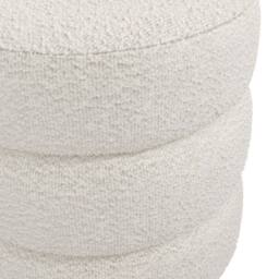 Lemon Pavilion Furniture Emi Pouffe - Boucle/Pine - L44xW44xH50 cm - Ivory/Black in Ivory - thumbnail 3