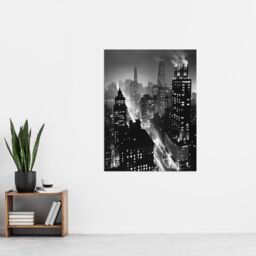 "Artery8 Gotham City Black White Cityscape Concept Art Wall Art Print - Size: W24"" x H32""" - thumbnail 4