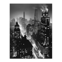 "Artery8 Gotham City Black White Cityscape Concept Art Wall Art Print - Size: W24"" x H32""" - thumbnail 1