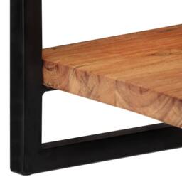 Berkfield Home Wall Shelves 2 pcs 25x25x35 cm Solid Wood Acacia & Steel in Brown - Size: 25 x 25 x 35 cm - thumbnail 6