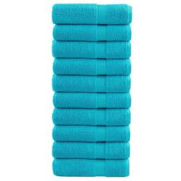 Berkfield Home Premium Shower Towels SOLUND 10 pcs Turquoise 70x140 cm 600 gsm - thumbnail 2