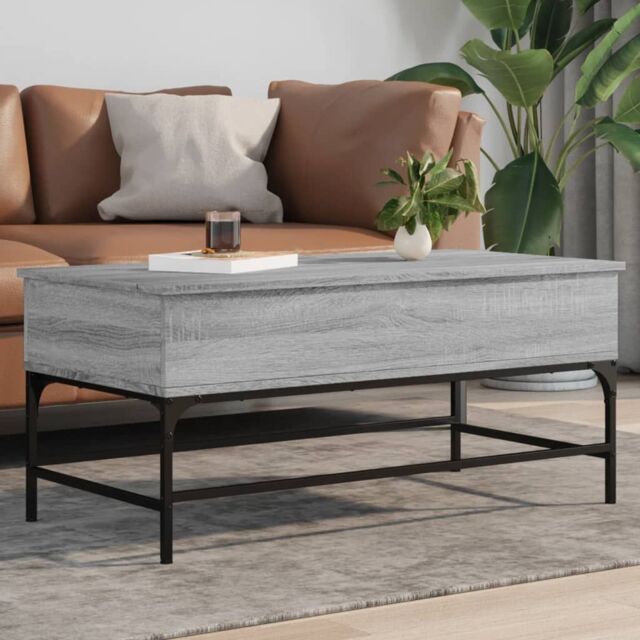 Berkfield Home Coffee Table Grey Sonoma 100x50x45 cm Engineered Wood & Metal - Size: 100 x 50 x 45 cm - image 1