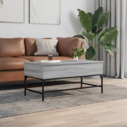 Berkfield Home Coffee Table Grey Sonoma 100x50x45 cm Engineered Wood & Metal - Size: 100 x 50 x 45 cm - thumbnail 3