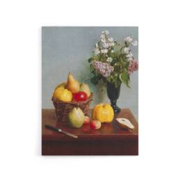 "Artery8 Still Life with Flowers & Fruit Latour Canvas Wall Art in Yellow - Size: W18"" x H24""" - thumbnail 1