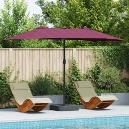 Berkfield Home Garden Parasol Folding Bordeaux red 385 x 209 x 244 cm Fabric