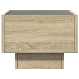 Berkfield Home Bedside Table with Infinity LED Sonoma Oak 40x40x30 cm in Brown - Size: 40 x 40 x 30 cm - thumbnail 6