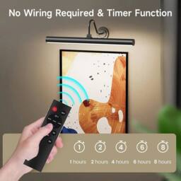 SPETLEK 42cm Rechargeable Picture Light with Remote & Timer in Black - thumbnail 4