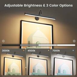 SPETLEK 42cm Rechargeable Picture Light with Remote & Timer in Black - thumbnail 3