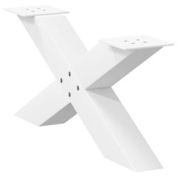 Berkfield Home Coffee Table Legs X-Shaped 2 pcs White 70x(30-31) cm Steel - thumbnail 4