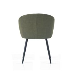 SONARA Modern Set of 2 Chunky Weave Fabric Ergonomic Dining Chairs with Arms in Green - thumbnail 9