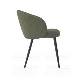 SONARA Modern Set of 2 Chunky Weave Fabric Ergonomic Dining Chairs with Arms in Green - thumbnail 7